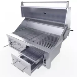 Barbecue Encastrable Hybride Charbon De Bois & Gaz 42" - 106cm - SUNSTONE -Napol Barbecues Magasin barbecue hybride gaz charbon de bois 76cm 10