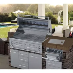 Barbecue Encastrable Hybride Charbon De Bois & Gaz 42" - 106cm - SUNSTONE