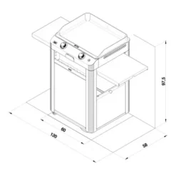Chariot Plancha Fusion 60 Gris Cargo 2024 - ENO -Napol Barbecues Magasin chariot ferme 2022 pour plancha fusion 60 gris cargo eno 5