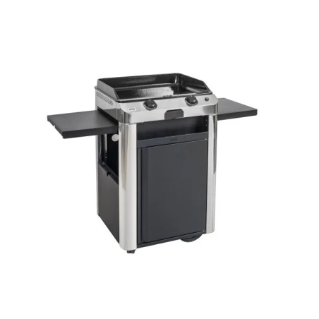 Combo Plancha Gaz Fusion 60 Acier Noir & Inox Sur Chariot - ENO 1 Combo Plancha Gaz Fusion 60 Acier Noir & Inox Sur Chariot - ENO