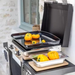 Combo Plancha Gaz Initial 50 + Chariot Acier Noir - ENO -Napol Barbecues Magasin combo plancha gaz initial 50 chariot acier noir eno 2