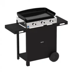 Combo Plancha Gaz Initial 65 + Chariot Acier Noir - ENO -Napol Barbecues Magasin combo plancha gaz initial 65 chariot acier noir 5