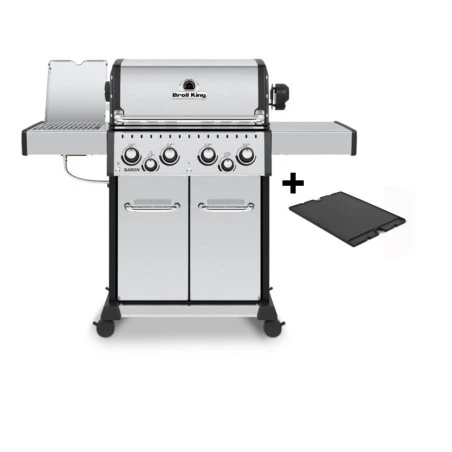 Pack + Barbecue Gaz Baron S 490 Ir Avec Plancha & Rôtissoire + 10 Accessoires - BROIL KING 1 Pack + Barbecue Gaz Baron S 490 Ir Avec Plancha & Rôtissoire + 10 Accessoires - BROIL KING