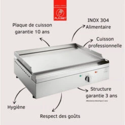 Plancha Elec PLANET Chef 55 Plaque Lisse (Réf. 240005) -Napol Barbecues Magasin plancha elec planet chef 55 plaque lisse ref 240005 2