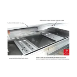 Plancha Gaz Encastrable Inox Oasi 80 Cm Plaque Lisse + Couvercle - PLANET -Napol Barbecues Magasin plancha gaz encastrable inox 80 cm 3 feux plaque lisse couvercle planet 5